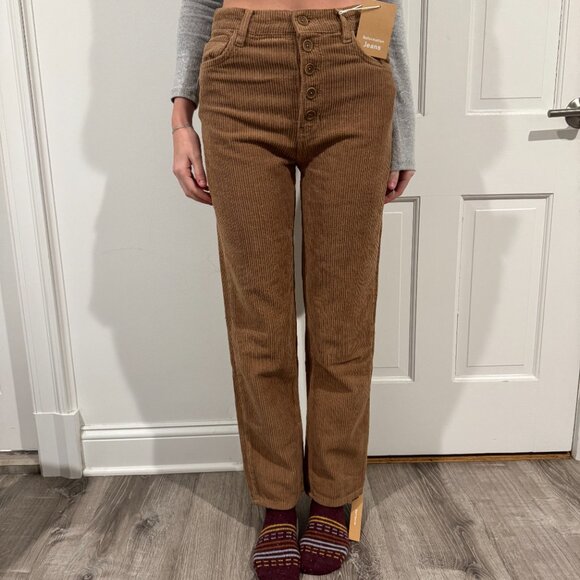 Reformation Corduroy Pants Light Brown Button Fly Jesse Pant Womens Size 26 - Picture 2 of 8